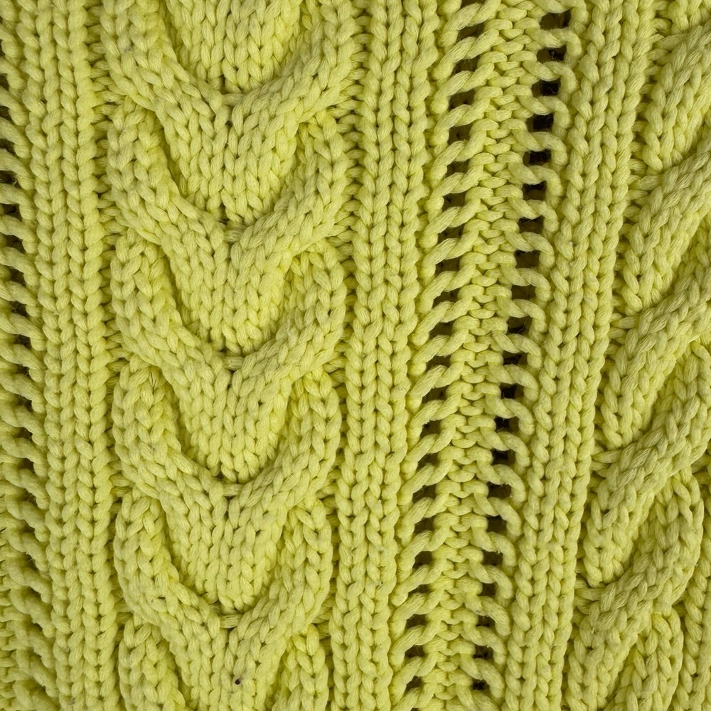 Talbots Small Petite Green Cable Knit Sweater Long Sleeve Round Neck Sz P Cotton - Picture 4 of 10